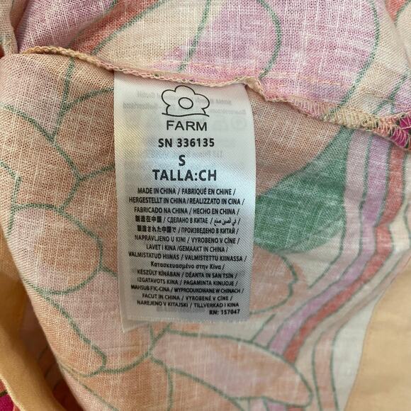 Farm Rio Spring Affair Romper Playsuit Linen Blend Size Small Playsuit Colorful - Picture 10 of 12